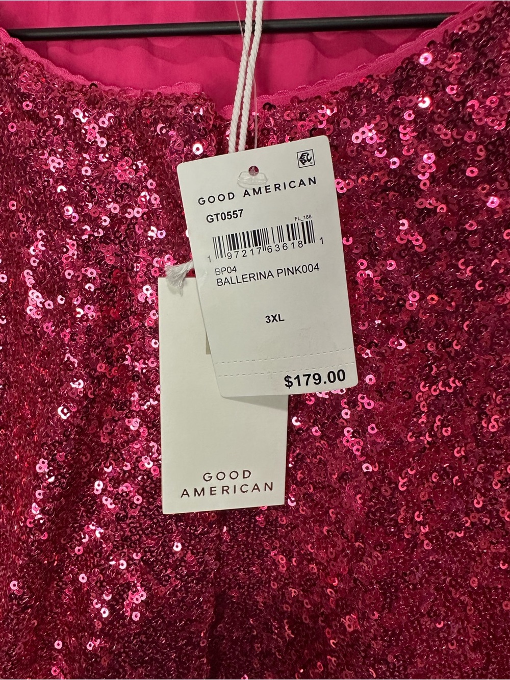 NWT Good American Pink Sequin Cardigan 3X - Picture 8 of 12